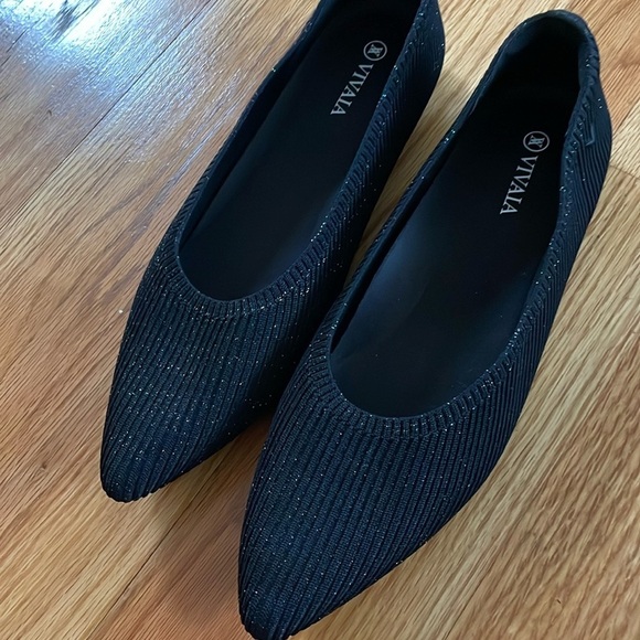 Vivaia Aria 5° pointed toe ballet flats 39 US 8 sparkle - Picture 3 of 8